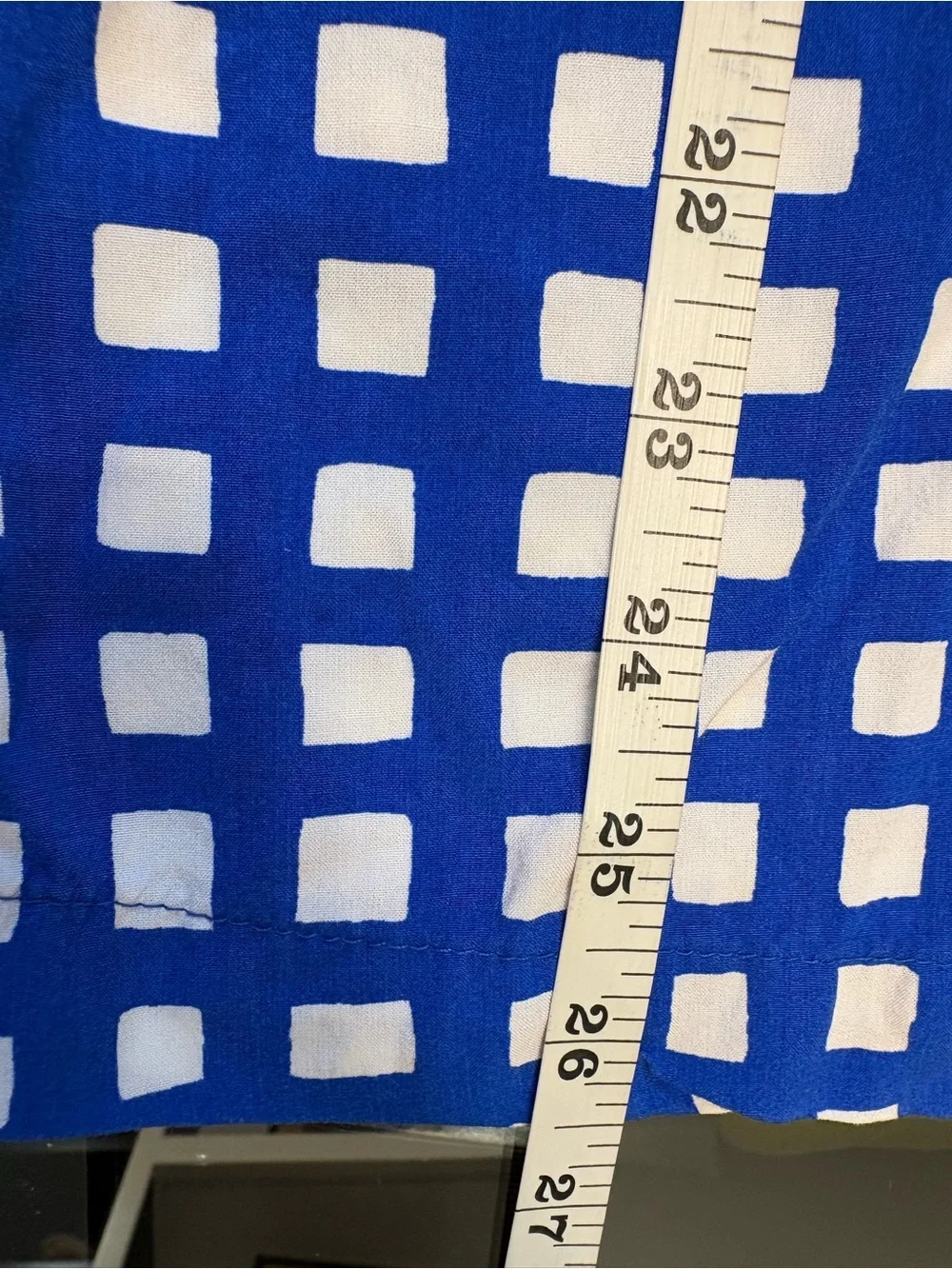 GAP Blue and White Gingham Puff-Sleeve Dress